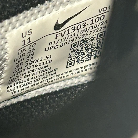 Nike Ja 1 TB Low Mens Basketball Shoes White FV1303-100 VNDS Sz 11 Worn Once - Picture 9 of 9